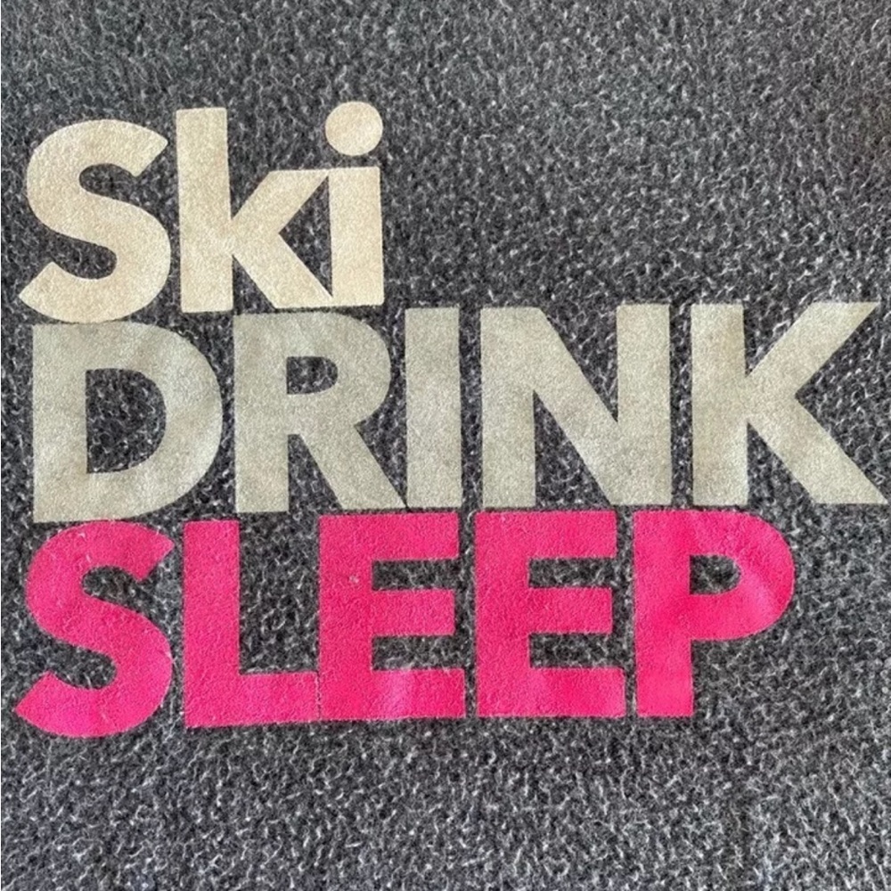 CHASER SKI DRINK SLEEP GRAPHIC LONG SLEEVE BLUE HEATHERED SWEATSHIRT M - Picture 5 of 11